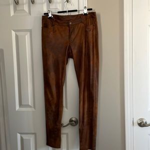 Doncaster leather look straight leg jean